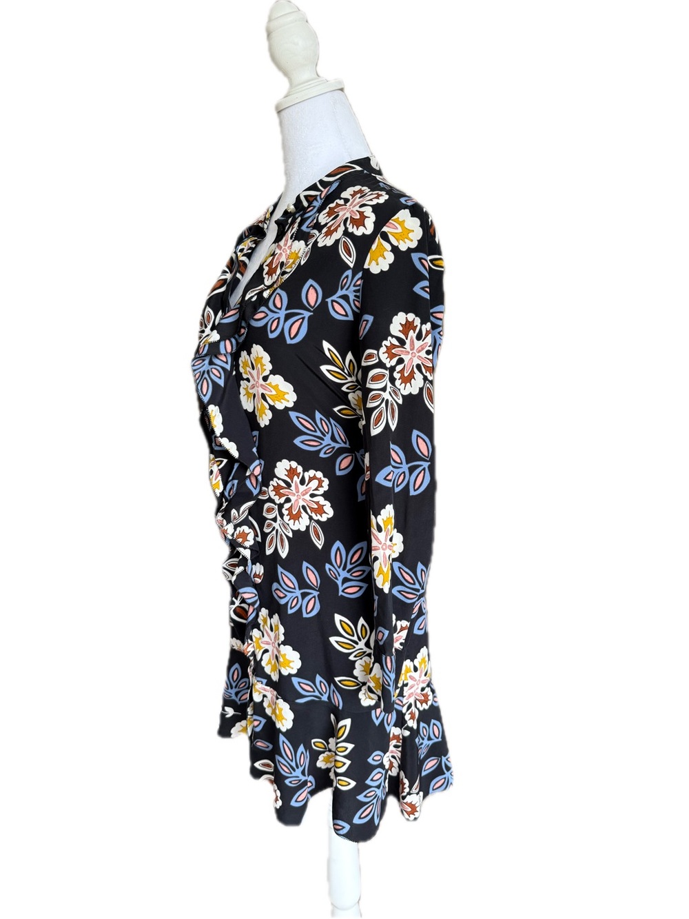 Tory Burch Jane Floral Silk Long Sleeve Dress - Picture 5 of 16